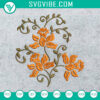 Elegant floral embroidery design with pretty pattern flowers in 2 sizes for instant download.