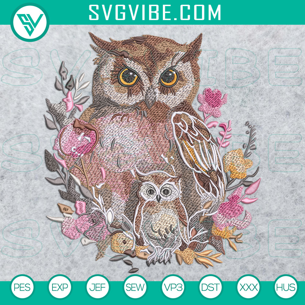 Mockup EMB EL Baby Owl 1 Machine Embroidery Design - Cute baby owl digital stitch file in 3 sizes. Instant download.