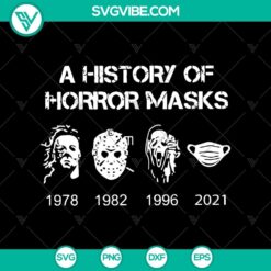 A History of Horror Masks SVG, Mask Horror SVG, Halloween SVG