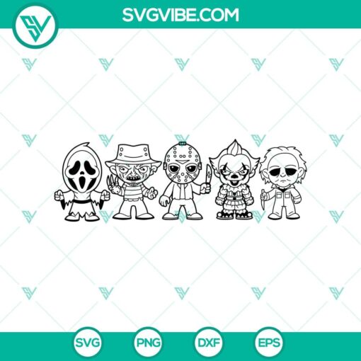 all chibi horror characters svg horror movie svg killer svg