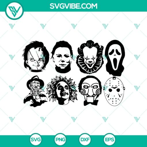 all horror faces svg horror characters svg halloween svg