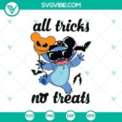 Halloween, Stitch SVG, SVG Files, All Tricks No Treats SVG, Scary SVG, 2