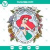 Disney Princess Ariel cut files with mirror bow design in SVG format for digital crafting projects.