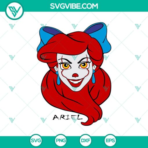 ariel pennywise svg ariel princess halloween svg ariel horror svg