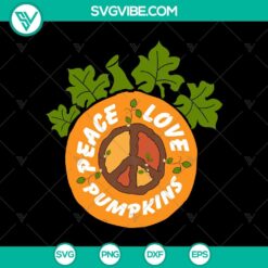 Autumn Halloween Peace, Love, Pumpkins SVG, Halloween Scary SVG, Halloween SVG