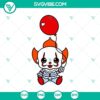 Cute Baby Clown IT SVG with Horror Characters for Happy Halloween, unique and spooky design for crafts and decorations.