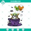 Baby Yoda Halloween Mug, Baby Yoda Hug Jack Skellington, Mickey Halloween Balloon SVG designs for festive crafting.