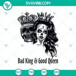 Bad King & Good Queen SVG, featuring horror and Halloween elements with a scary vibe. Perfect for spooky themed projects.