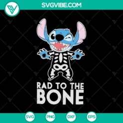 Halloween, Stitch SVG, SVG Files, Bad To The Bone SVG, Stitch Skeleton SVG, 8