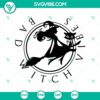 Bad Witch Vibes SVG featuring Witch Fly design for Halloween. Bold and enchanting Halloween SVG for crafting projects.