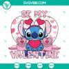 Valentine Stitch SVG Disney Cut Files for Love You card. Cute and romantic digital design for crafting projects.