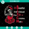 Mom Skull, Bitch, Hell SVG design featuring a beautiful individual. Perfect for edgy crafts and projects.