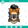 Detailed skeleton lady in spooky Halloween theme SVG illustration.