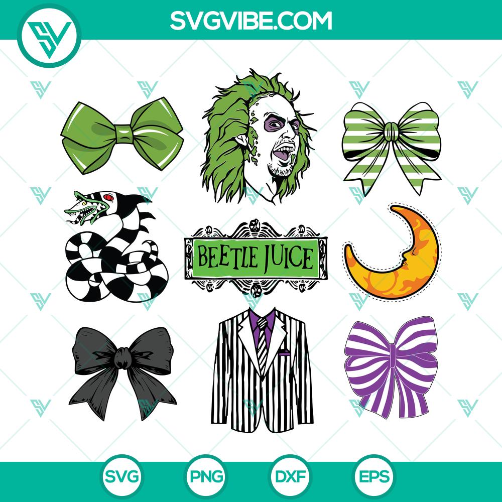 Beetlejuice Coquette Bow SVG | Cute Horror Cut Files Beetlejuice Coquette Bow SVG | Cute Horror Cut Files