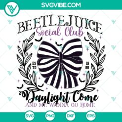 Beetlejuice Social Club SVG design for Horror Fans Club Cut Files, ideal for Halloween-themed crafting projects.