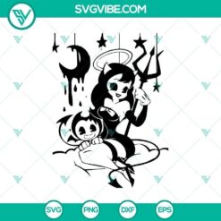 Betty Boop and Horror Halloween SVG design, featuring spooky and scary elements perfect for Halloween crafting projects.