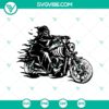 Biker Grim Reaper SVG design for Halloween with horror theme in Death SVG, ideal for digital projects.