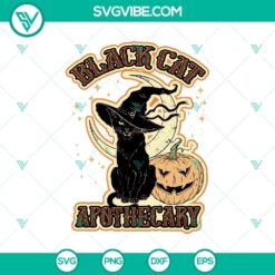 Animal, Halloween, SVG Files, Black Cat Apothecary SVG DXF EPS PNG Cut Files, 1