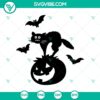 Black cat pumpkin Halloween SVG design, perfect for spooky decorations. Great for Oct 31 projects.