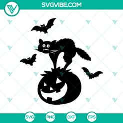 Black Cat Pumpkin Halloween SVG, Halloween SVG, Scary SVG, Oct 31 SVG