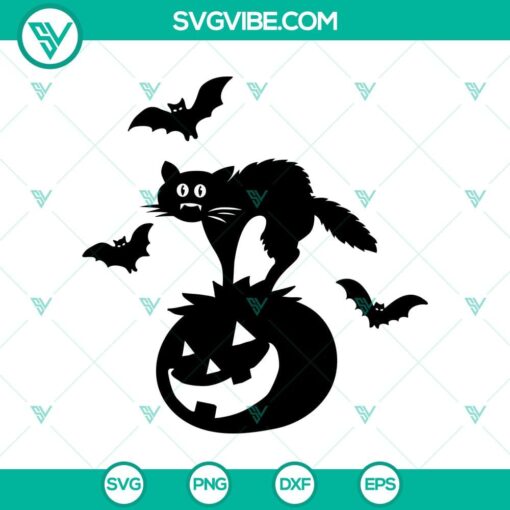 black cat pumpkin halloween svg halloween svg scary svg oct 31 svg