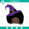 Black Witch Halloween SVG with scary and horror elements perfect for Halloween crafts and decorations.