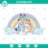 Bluey Bingo Rainbow digital files for SVG, DXF, EPS, and PNG formats, featuring colorful game elements for download.