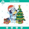 Bluey dog cartoon character Christmas lights SVG for holiday cut files, cute and festive design for crafting projects.
