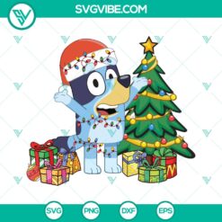 Bluey Dog Christmas Lights SVG | Cute Cartoons Holiday Cut Files