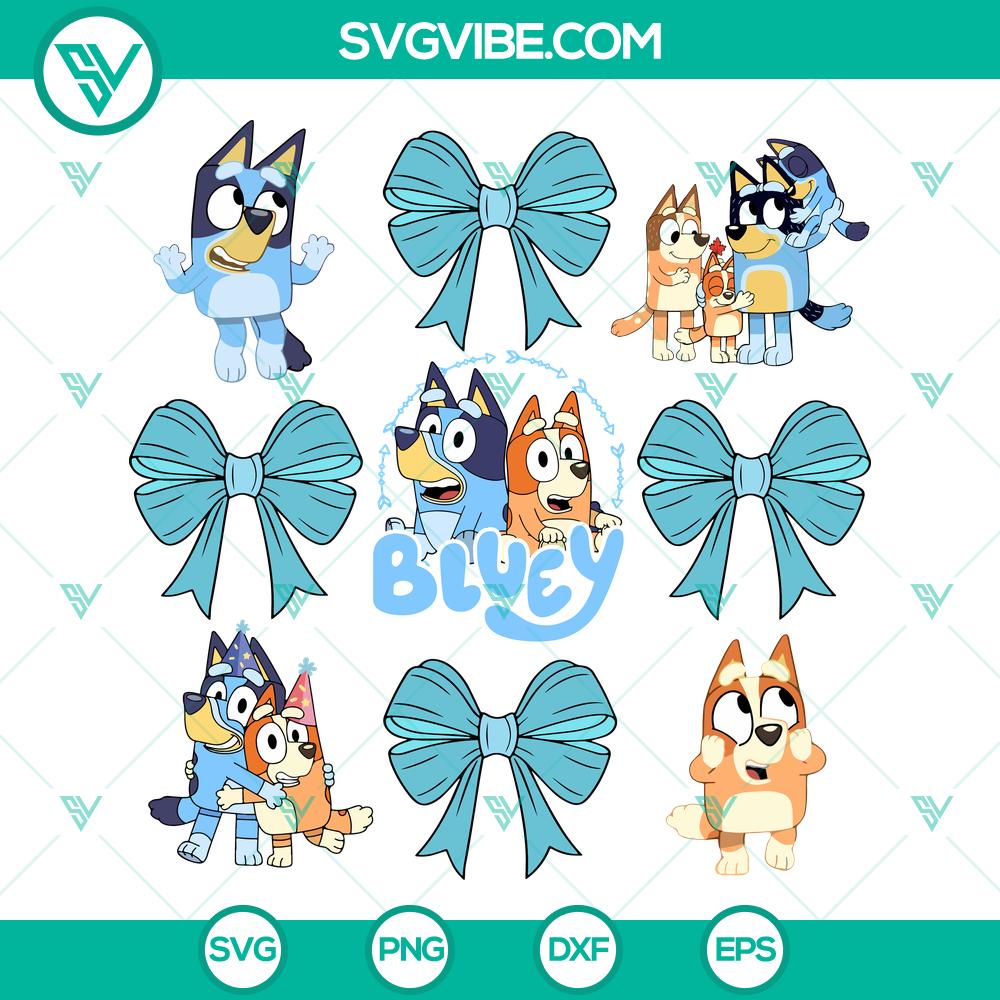 Bluey Dog Coquette Bows SVG | Cute Cartoons Bow Cut Files Bluey Dog Coquette Bows SVG | Cute Cartoons Bow Cut Files
