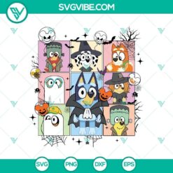 Bluey Family Spooky SVG DXF EPS PNG Cut Files, Halloween SVG File, Halloween Cricut &amp; Silhouette Designs