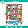 Bluey family Christmas SVG with Santa hats in various file formats for download.