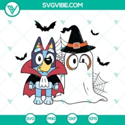 Cartoon, Disney, Halloween, SVG Files, Bluey in Vampire Costume SVG DXF EPS PNG 2