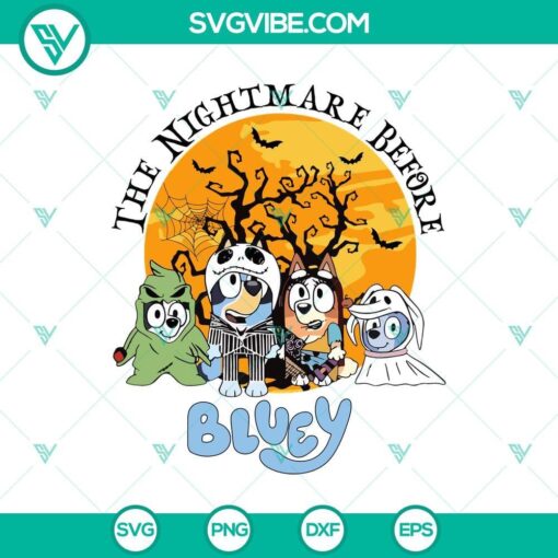 bluey the nightmare before halloween svg