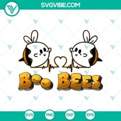 Boo Bees SVG featuring a heart-shaped design perfect for Halloween. Ideal for crafters, digital download.