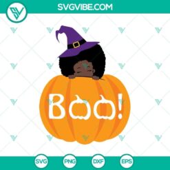 Boo Black Witch Halloween SVG, Scary Horror Design for Crafts, Silhouette projects and DIY decorations.