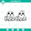Spooky Halloween SVG design featuring a ghost, pumpkin, and the phrase "Boo Boo Halloween". Great for festive crafts and decorations.