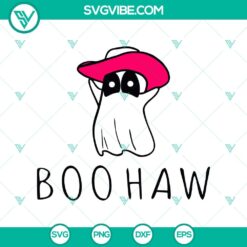 Boo Haw SVG with cute ghost, perfect for spooky Halloween crafts.