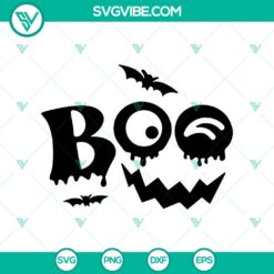 Spooky Boo Pumpkin SVG design for Halloween with horror and scary elements. Perfect for crafting.