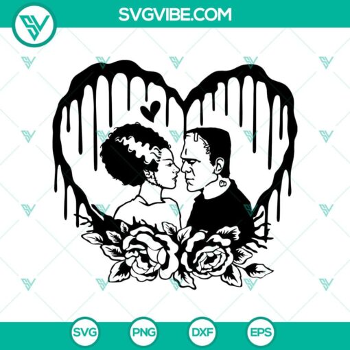 bride of frankenstein svg couple halloween svg horror svg