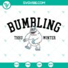 Winter-themed SVG DXF EPS PNG files with cute bumblebee illustrations, perfect for crafting projects.
