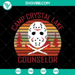 Camp Crystal Lake Counselor SVG, Halloween SVG, Scary SVG, Horror SVG