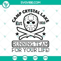 Camp-Crystal Lake Est 1935 Running Team SVG, Halloween SVG, Horror SVG