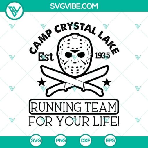 campcrystal lake est 1935 running team svg halloween svg horror svg