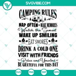 Camping Rules Summer SVG, Camping Rules SVG, Caping Life Cut Files For Cricut