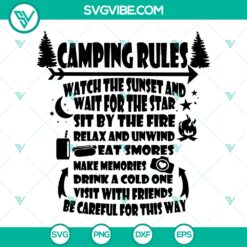 Camping rules SVG, Camping SVG, Camping rules sunset SVG