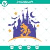 Castle Mickey Halloween SVG with Disney Halloween theme featuring Mickey and Minnie. Perfect for Halloween crafts and decorations.