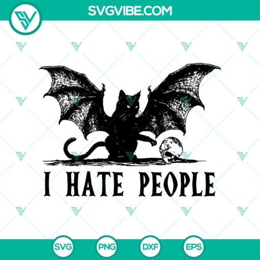 cat bat skulls i hate people svg spooky svg halloween svg