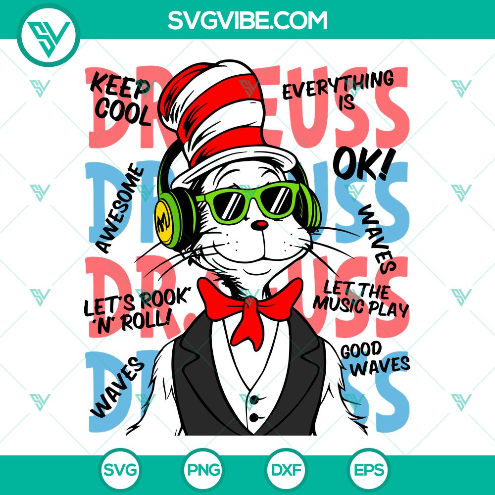 Cat In The Hat Headphones SVG | Dr Seuss Cute Cut Files Cat In The Hat Headphones SVG | Dr Seuss Cute Cut Files