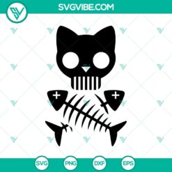 Cat Skeleton SVG, Halloween SVG, Scary SVG, Oct 31 SVG